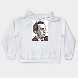 PAUL ELUARD ink portrait Kids Hoodie